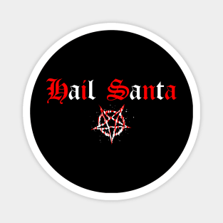 Hail Santa Candy Cane Goth Christmas Funny Black Christmas Gift Bah Humbug Pentagram Alternative Magnet